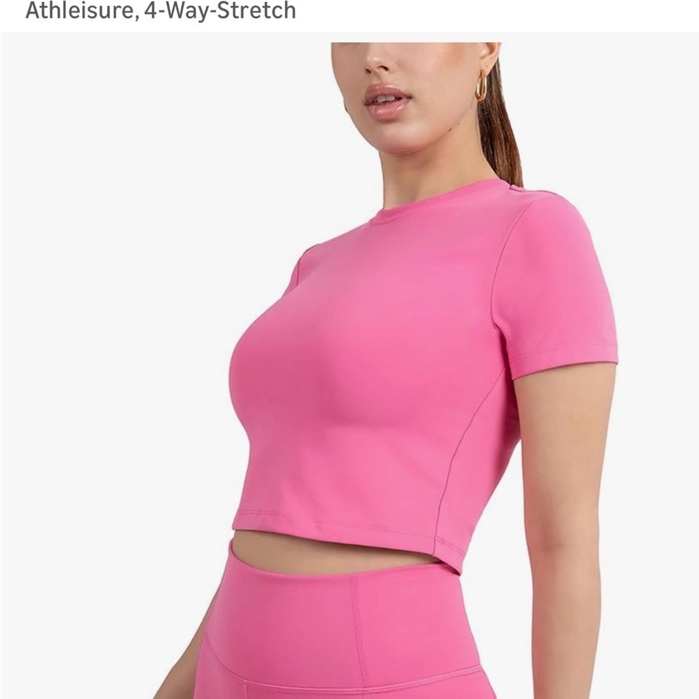 YITTY Pink Ultraluxe Crop Tee